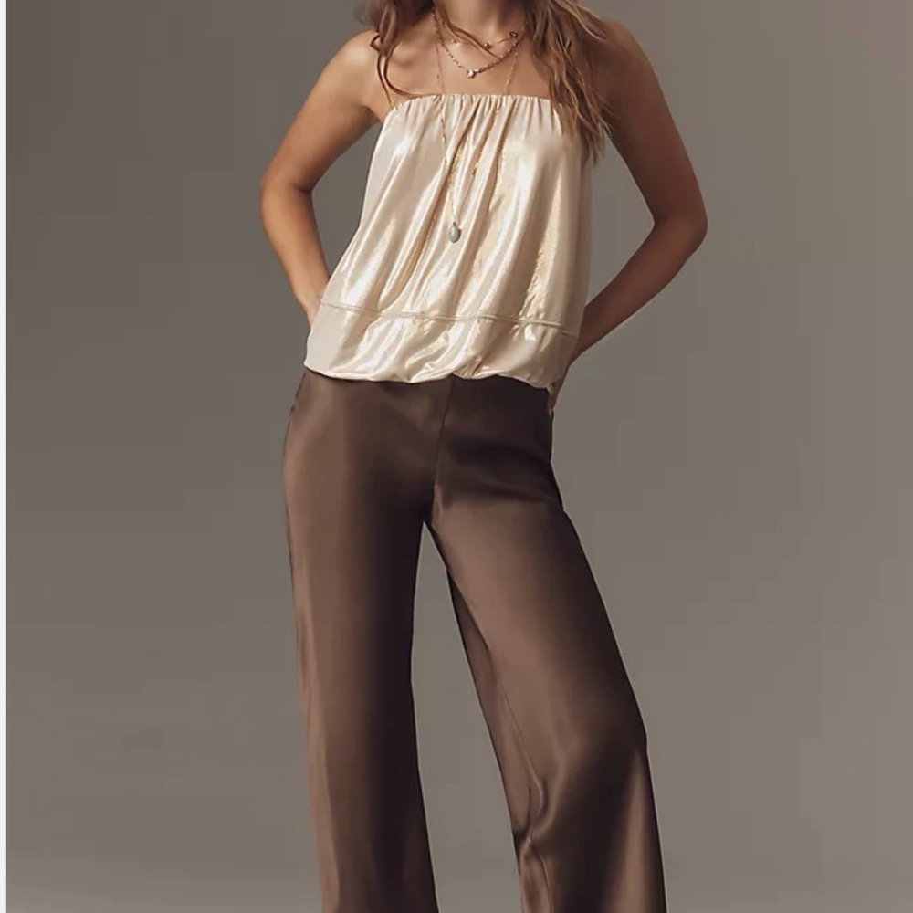 Maeve Shine Strapless Bubble Top